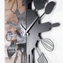 Wallity Reloj de Pared Decorativo de Madera Nogal y Negro